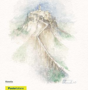 La cartolina per i 60 anni del ponte di Civita di Bagnoregio