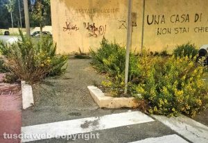 Viterbo - Il degrado in via Galvani e V. Bachelet