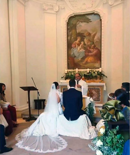 Sutri - Il sindaco Matteo Amori e la sua sposa Giorgia Zanganella