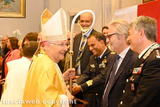 La messa solenne - Il cuore di santa Rosa - Orazio Francesco Piazza con il questore e il comandante dei carabinieri