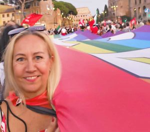 Maura Chegia in piazza al Campidoglio