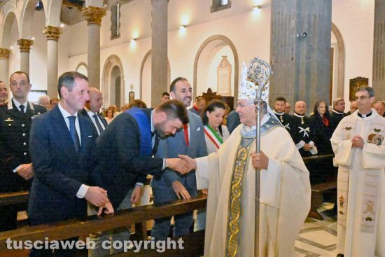 Il vescovo Orazio Francesco Piazza e il presidente della provincia Alessandro Romoli