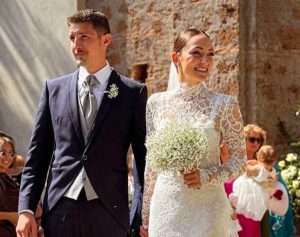 Sutri - Il sindaco Matteo Amori e la sua sposa Giorgia Zanganella