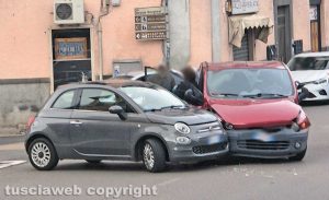 Montefiascone - L'incidente sull'incrocio tra via Dante Alighieri e via Oreste Borghesi