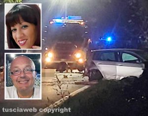 Civita Castellana - Auto contro albero - Elisabetta Vaccarotti e Stefano Lerin