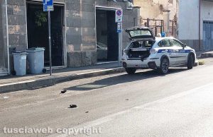 Viterbo - Incidente in via della Palazzina - I rilievi della polizia locale