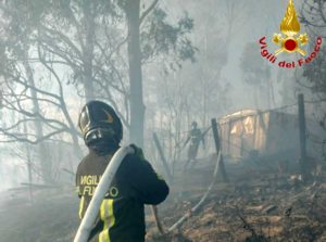 Cerveteri - Vasto incendio, le fiamme lambiscono le abitazioni