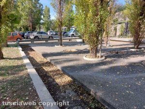 La fontana a cerchi di Valle Faul senza acqua