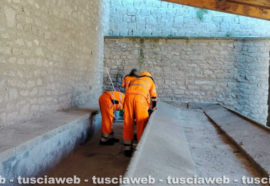 Viterbo - Sgomberato il lavatoio a via Signorelli