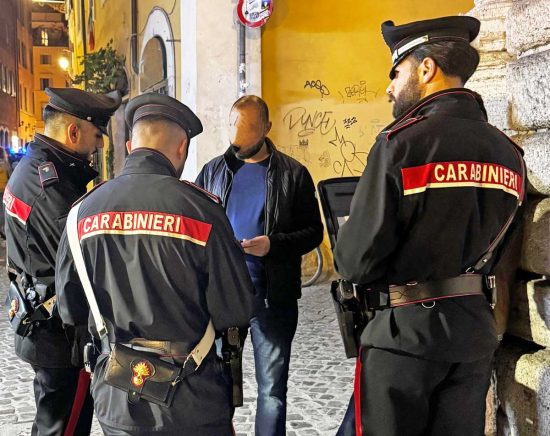 Un intervento dei carabinieri