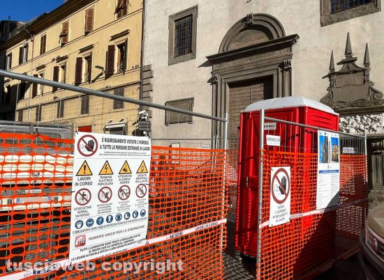 Viterbo - I lavori alla torre civica di piazza del Comune