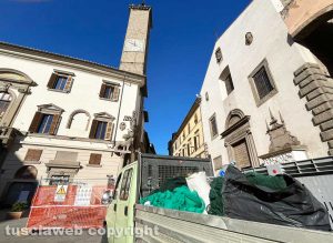 Viterbo - I lavori alla torre civica di piazza del Comune