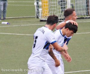 L'esultanza dei giocatori del Civitavecchia