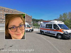 Viterbo - L'ospedale Santa Rosa - Nel riquadro Alessandra Petronio