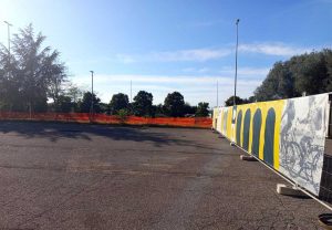 Viterbo - Il cantiere del ponte ciclopedonale