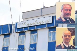 Viterbo - Il comando provinciale dei carabinieri - Nei riquadri Marco Fioretti e Vittorio Colonna