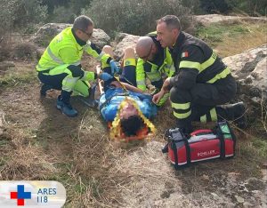 Soriano nel Cimino - Ciclista cade in una zona impervia