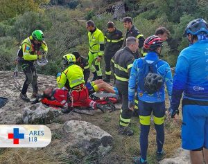 Soriano nel Cimino - Ciclista cade in una zona impervia