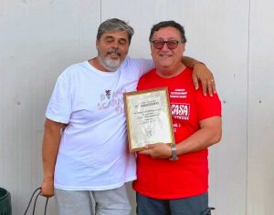 Sport - Calcio - Viterbo - A destra Sergio Gentili con il presidente del Pianoscarano Alessandro Cuboni