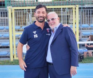 Sport - Calcio - A destra Alessio Bizzaglia con mister Colantoni, tecnico del Pomezia