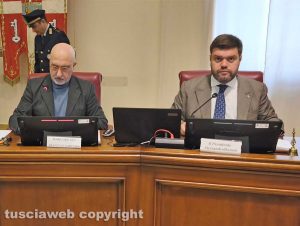 Viterbo - Consiglio provinciale - A destra il presidente Romoli