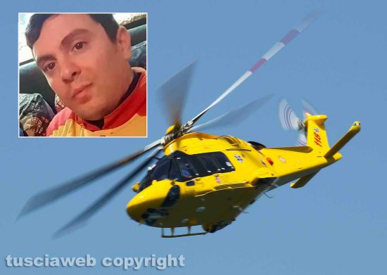 Fabio Friberti, nel riquadro, fu soccorso dall'eliambulanza