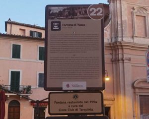 La nuova targa posizionata dal Lions Club Tarquinia