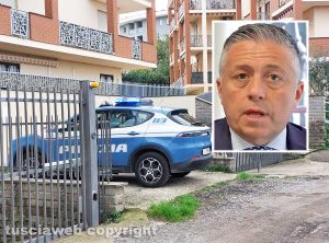 Viterbo - Tragedia in via Rosmini - La polizia sul posto - Nel riquadro Andrea Galvani