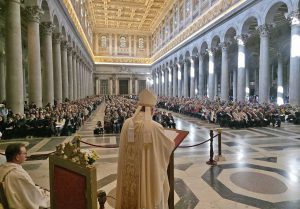 Roma - La messa a San Paolo fuori le Mura