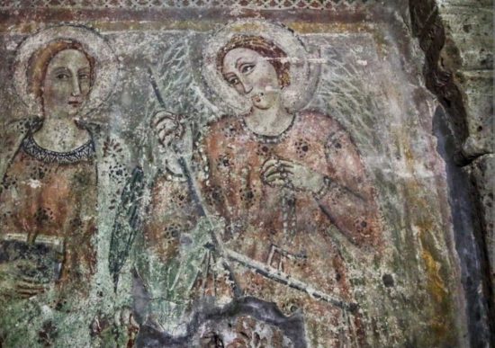 L'affresco di Santa Caterina d'Alessandria e San Michele Arcangelo