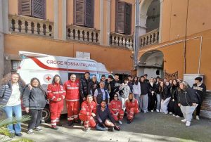 Viterbo - La Croce Rossa al liceo Rousseau
