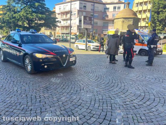 Viterbo - Rissa la Sacrario - Intervento di carabinieri, polizia locale e 118