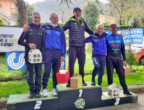 Il podio vincente di Ciancarini a Rocca di Papa