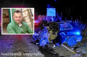 Mortale sulla Vetrallese, tre auto coinvolte - La vittima Luigi Errichiello