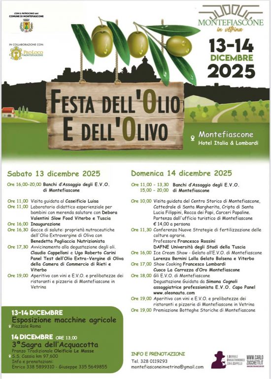 Festa dell'Olio e dell'Olivo - Il programma