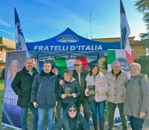 Civita Castellana - Il gazebo di FdI