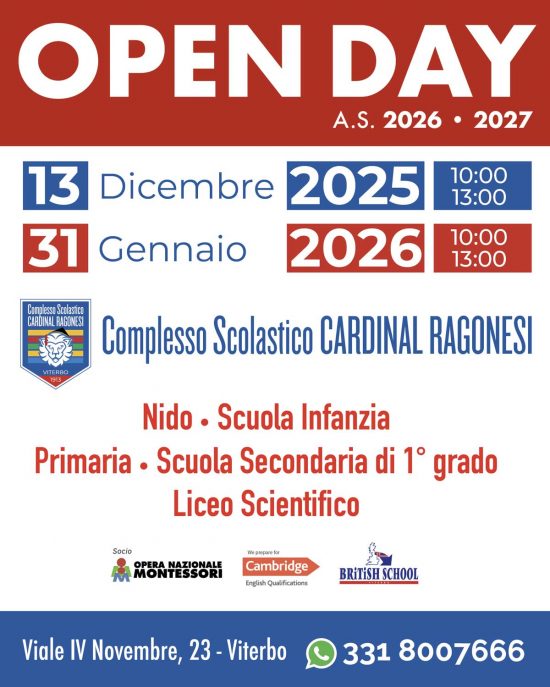 Openday complesso scolastico Cardinal Ragonesi