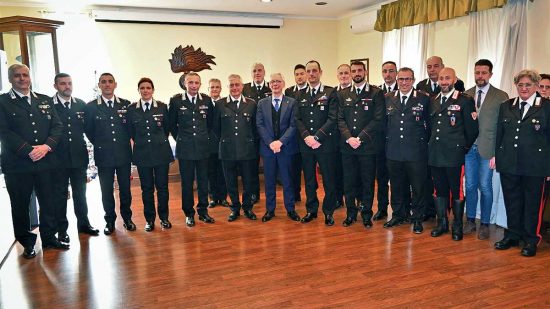 Il prefetto Sergio Pomponio in visita al comando provinciale dei carabinieri