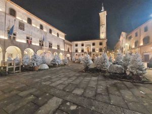 Viterbo - Il bosco innevato in piazza del Comune