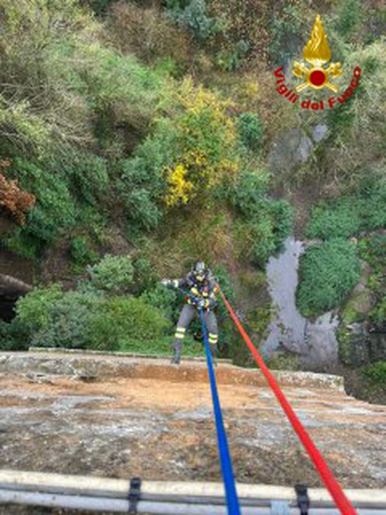 Civita Castellana - Esercitazione dei vigili del fuoco