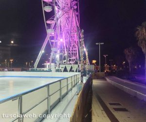 La pista di pattinaggio su ghiaccio alla Marina