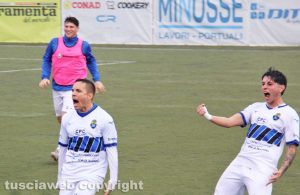 L'esultanza del Civitavecchia Calcio