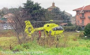 Montefiascone - L'intervento dell'eliambulanza