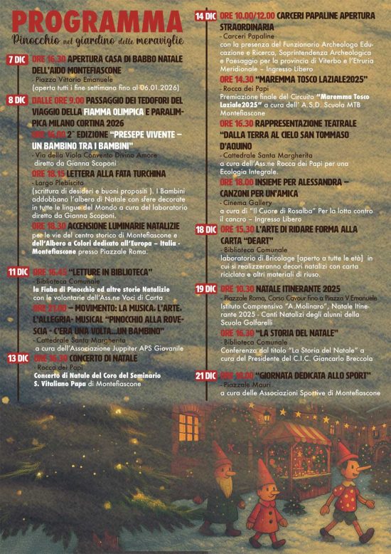 Natale a Montefiascone 2025 - Il programma
