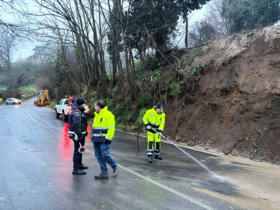 Frana a Bagnoregio, intervento di polizia locale e protezione civile