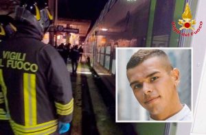 Civitavecchia - Tragedia in stazione - Nel riquadro Andrea Minervino