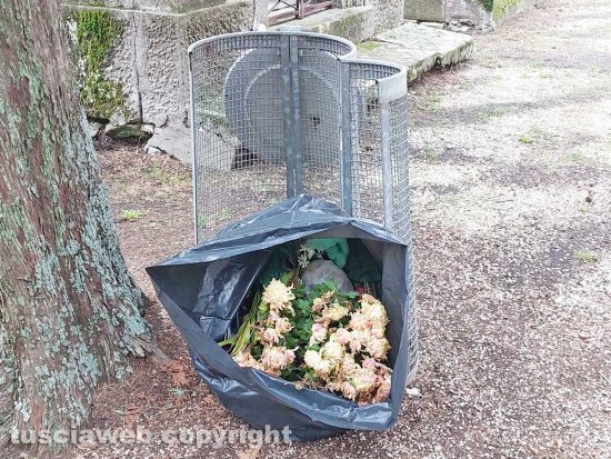 Bagnaia, l'incuria al cimitero