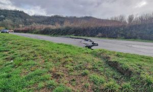 Viterbo - Maltempo - Il cedimento in strada Magugnano