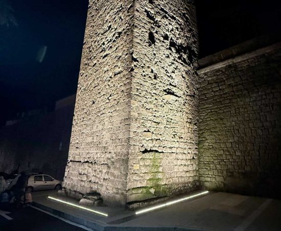 Viterbo – Fortezze - Illuminato un nuovo tratto delle mura civiche