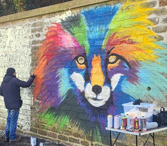 Bassano Romano - Lo street artist A.N.Y all'opera a piazza Gramsci